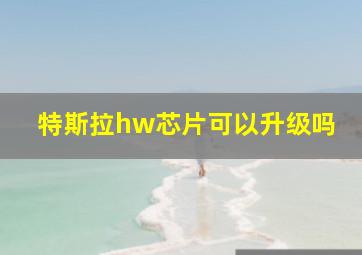 特斯拉hw芯片可以升级吗