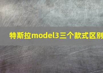 特斯拉model3三个款式区别