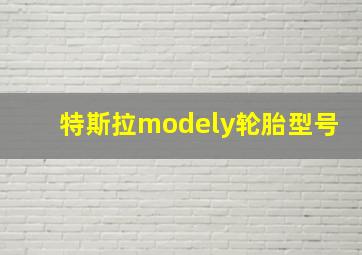 特斯拉modely轮胎型号