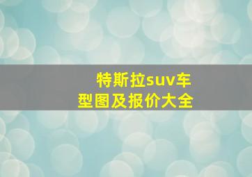 特斯拉suv车型图及报价大全