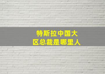 特斯拉中国大区总裁是哪里人