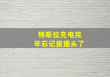 特斯拉充电完毕忘记拔插头了