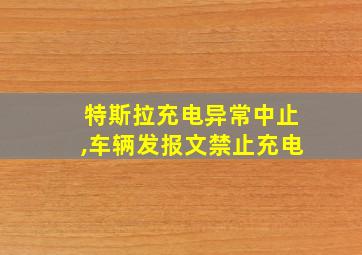 特斯拉充电异常中止,车辆发报文禁止充电