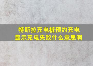 特斯拉充电桩预约充电显示充电失败什么意思啊