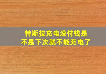 特斯拉充电没付钱是不是下次就不能充电了