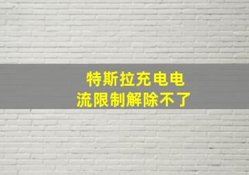 特斯拉充电电流限制解除不了