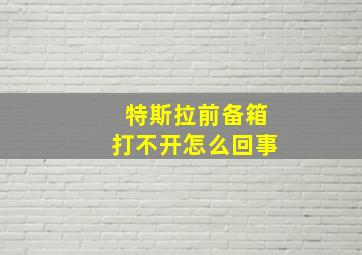 特斯拉前备箱打不开怎么回事