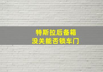 特斯拉后备箱没关能否锁车门