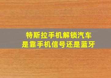 特斯拉手机解锁汽车是靠手机信号还是蓝牙