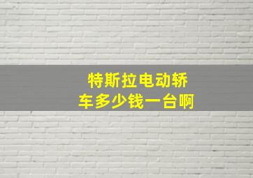 特斯拉电动轿车多少钱一台啊