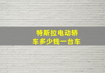 特斯拉电动轿车多少钱一台车