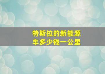 特斯拉的新能源车多少钱一公里