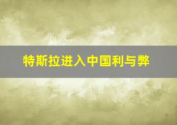 特斯拉进入中国利与弊