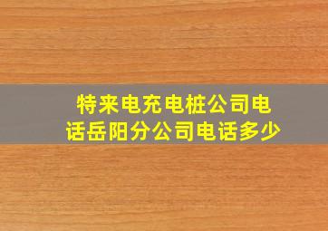 特来电充电桩公司电话岳阳分公司电话多少