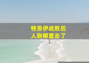 特洛伊战败后人到哪里去了