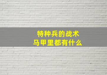 特种兵的战术马甲里都有什么