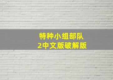 特种小组部队2中文版破解版