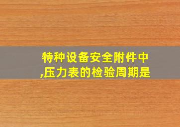 特种设备安全附件中,压力表的检验周期是