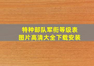 特种部队军衔等级表图片高清大全下载安装