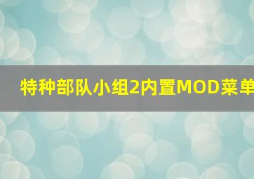 特种部队小组2内置MOD菜单