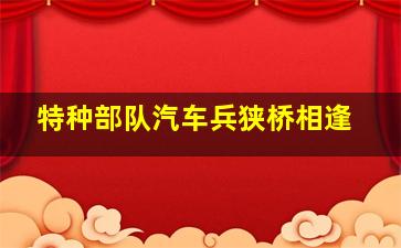 特种部队汽车兵狭桥相逢