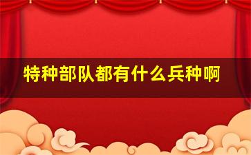 特种部队都有什么兵种啊