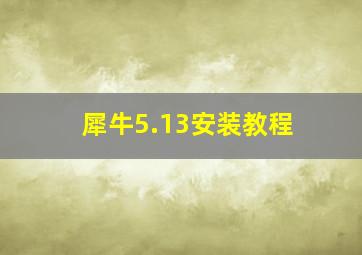 犀牛5.13安装教程