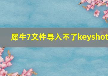 犀牛7文件导入不了keyshot