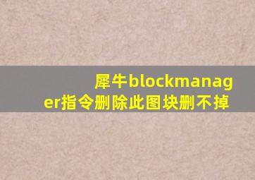 犀牛blockmanager指令删除此图块删不掉