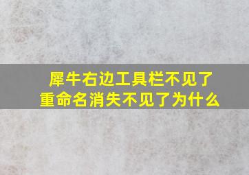 犀牛右边工具栏不见了重命名消失不见了为什么