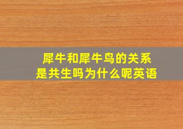 犀牛和犀牛鸟的关系是共生吗为什么呢英语