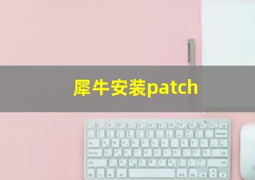 犀牛安装patch