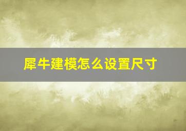 犀牛建模怎么设置尺寸