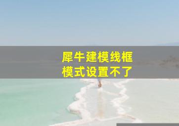 犀牛建模线框模式设置不了