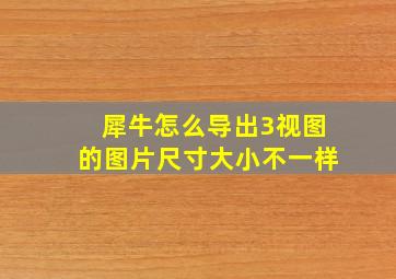 犀牛怎么导出3视图的图片尺寸大小不一样