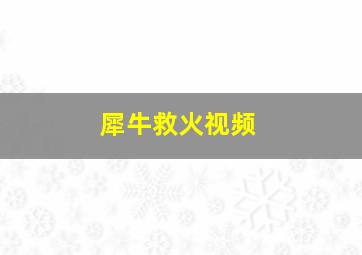 犀牛救火视频