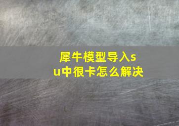 犀牛模型导入su中很卡怎么解决