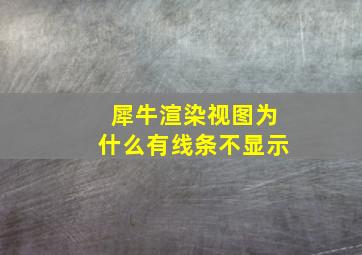 犀牛渲染视图为什么有线条不显示