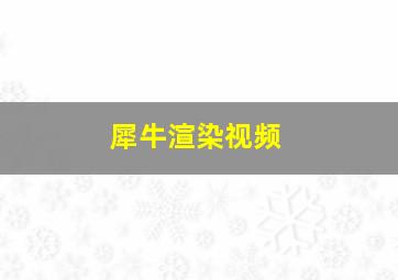 犀牛渲染视频