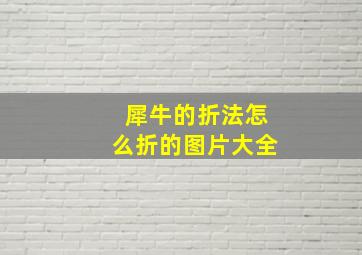 犀牛的折法怎么折的图片大全