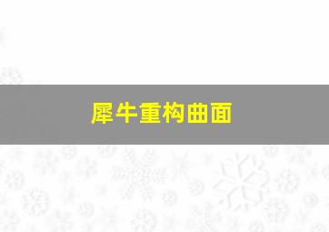 犀牛重构曲面