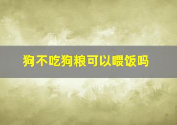 狗不吃狗粮可以喂饭吗