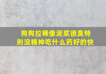 狗狗拉稀像泥浆很臭特别没精神吃什么药好的快