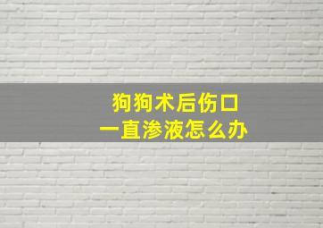 狗狗术后伤口一直渗液怎么办