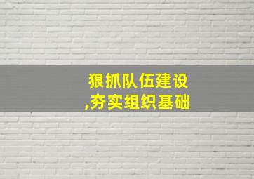 狠抓队伍建设,夯实组织基础