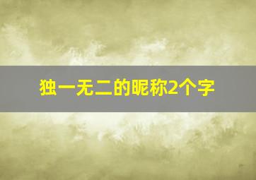 独一无二的昵称2个字