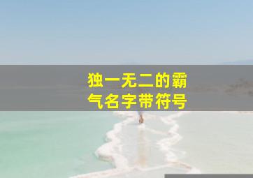 独一无二的霸气名字带符号