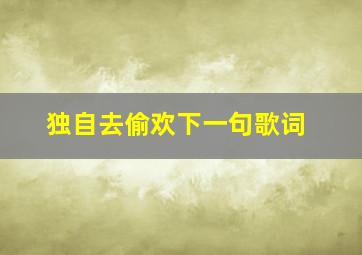 独自去偷欢下一句歌词