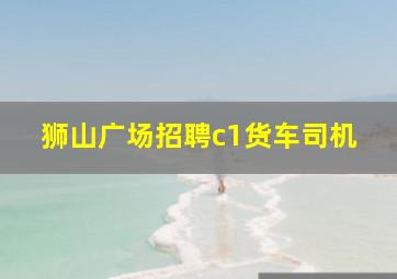 狮山广场招聘c1货车司机