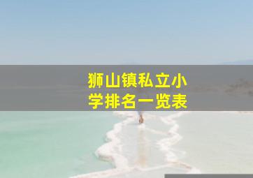 狮山镇私立小学排名一览表